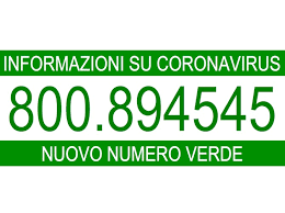 emergenza coronavirus - numero verde